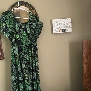 Cupshe Tropical Green Leaf Dress